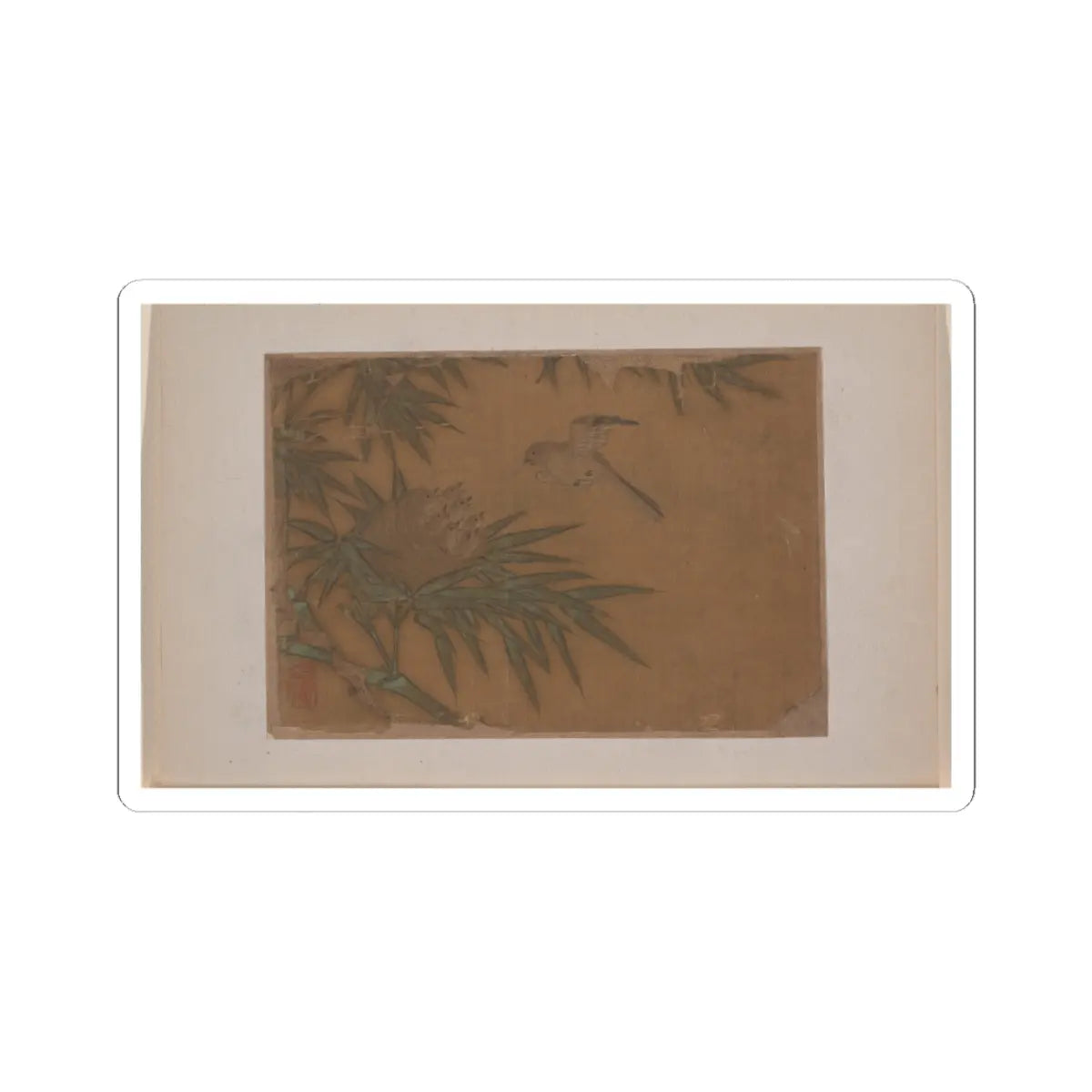Unidentified artist - Seven Birds in Bamboo Tree Nest - unknown - STICKER Vinyl Kiss-Cut Decal