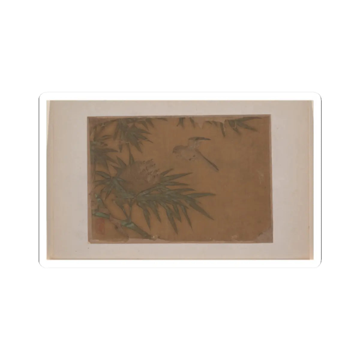 Unidentified artist - Seven Birds in Bamboo Tree Nest - unknown - STICKER Vinyl Kiss-Cut Decal