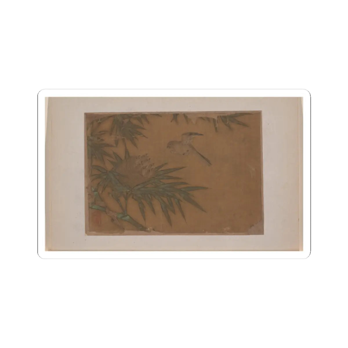 Unidentified artist - Seven Birds in Bamboo Tree Nest - unknown - STICKER Vinyl Kiss-Cut Decal