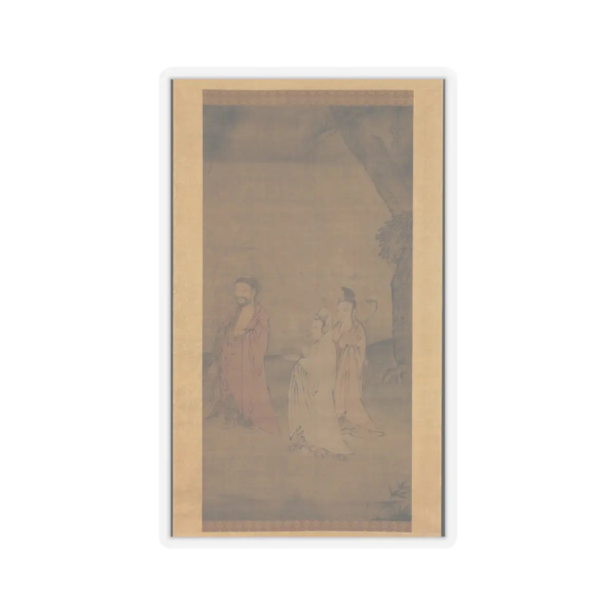 Unidentified artist - Shakyamuni coming down from the mountains - late 13th–early 14th century v1 - STICKER Vinyl Kiss-Cut Decal