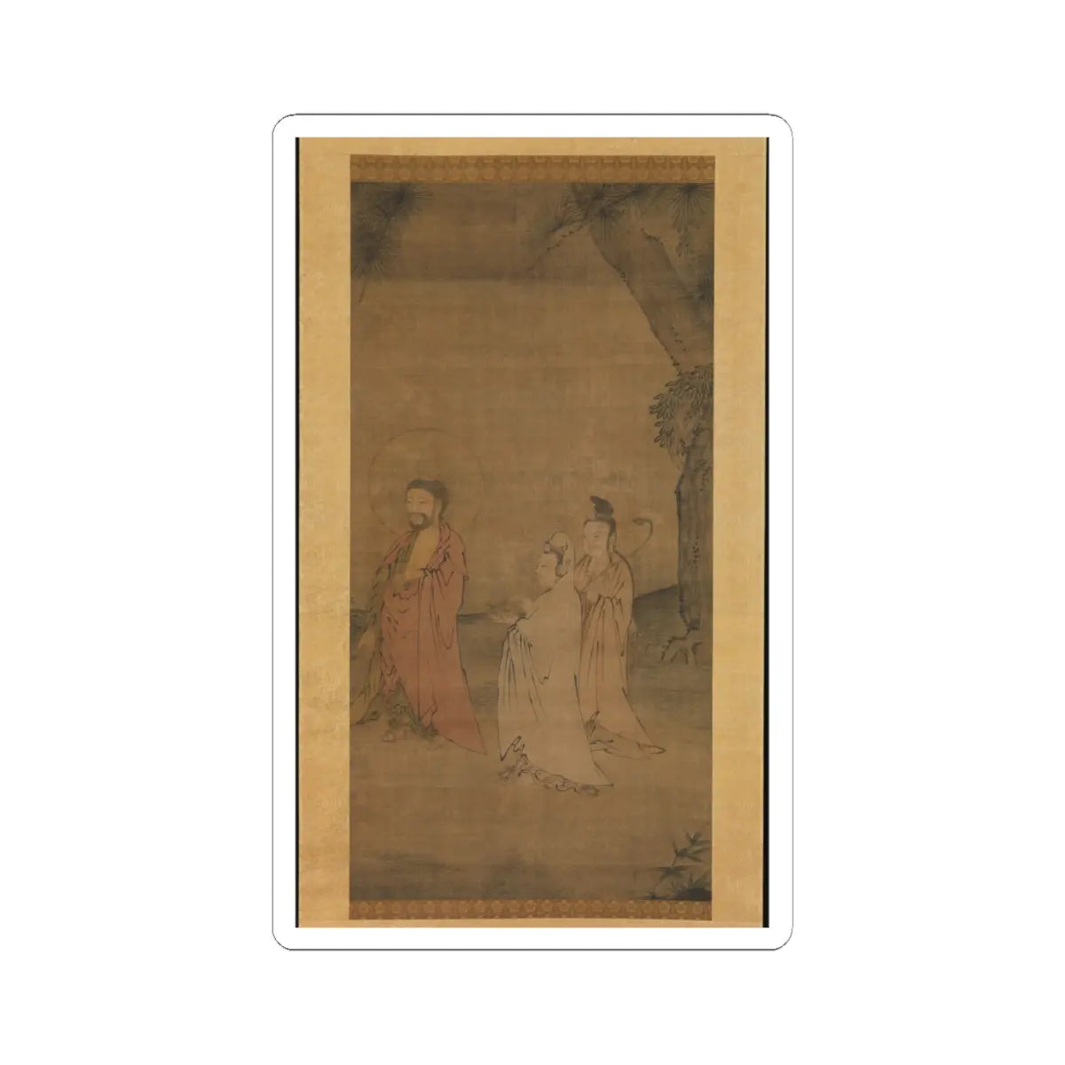 Unidentified artist - Shakyamuni coming down from the mountains - late 13th–early 14th century v1 - STICKER Vinyl Kiss-Cut Decal