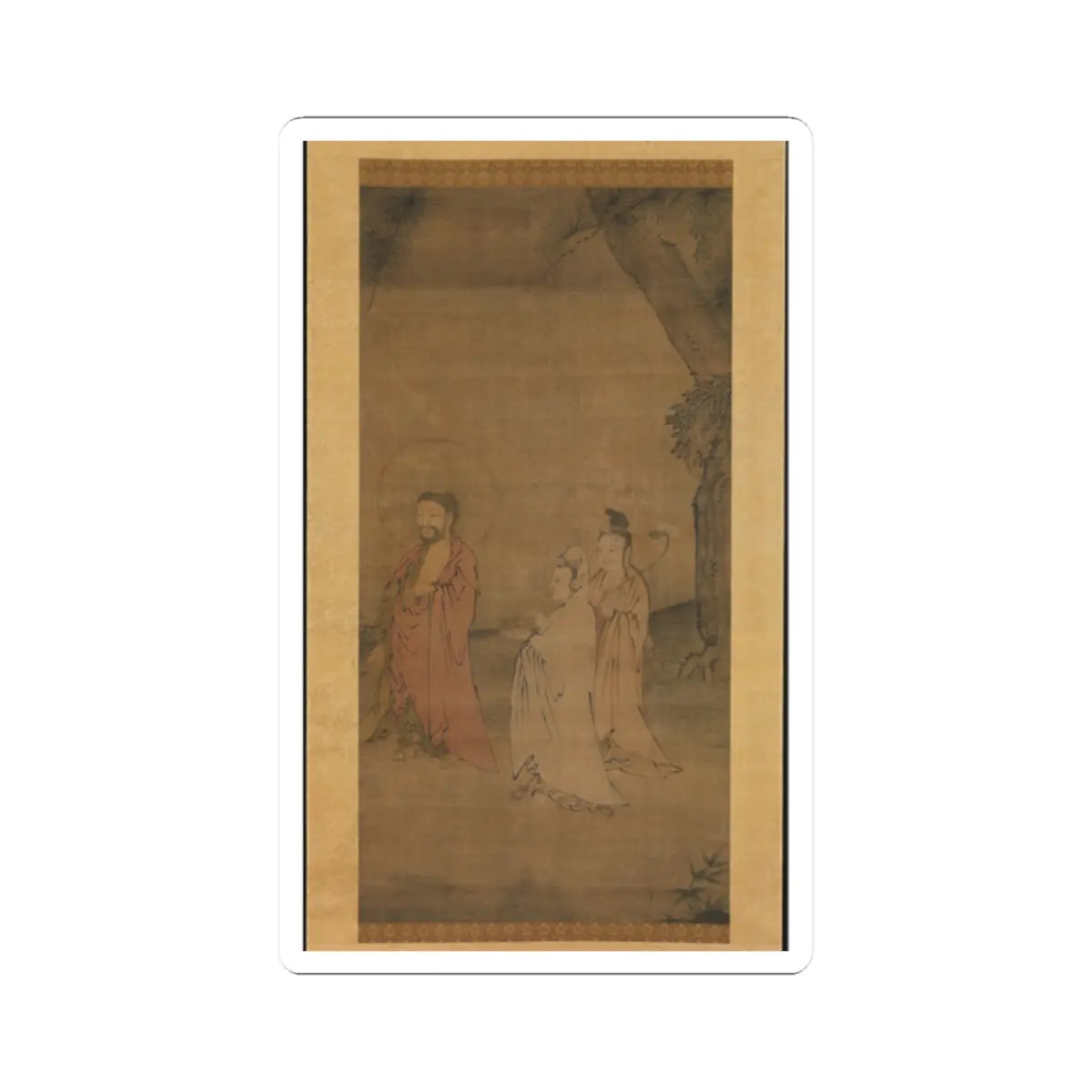 Unidentified artist - Shakyamuni coming down from the mountains - late 13th–early 14th century v1 - STICKER Vinyl Kiss-Cut Decal
