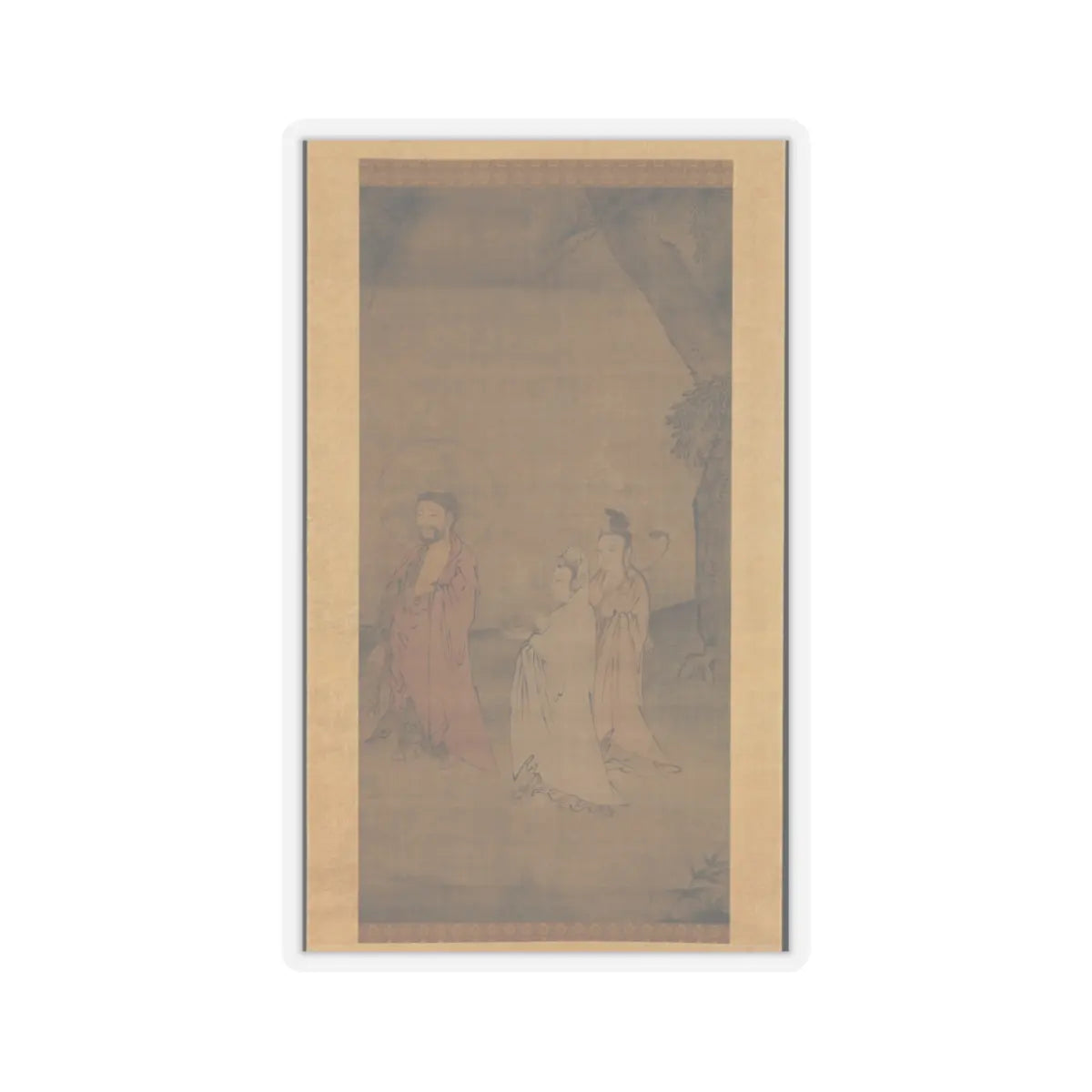 Unidentified artist - Shakyamuni coming down from the mountains - late 13th–early 14th century v1 - STICKER Vinyl Kiss-Cut Decal