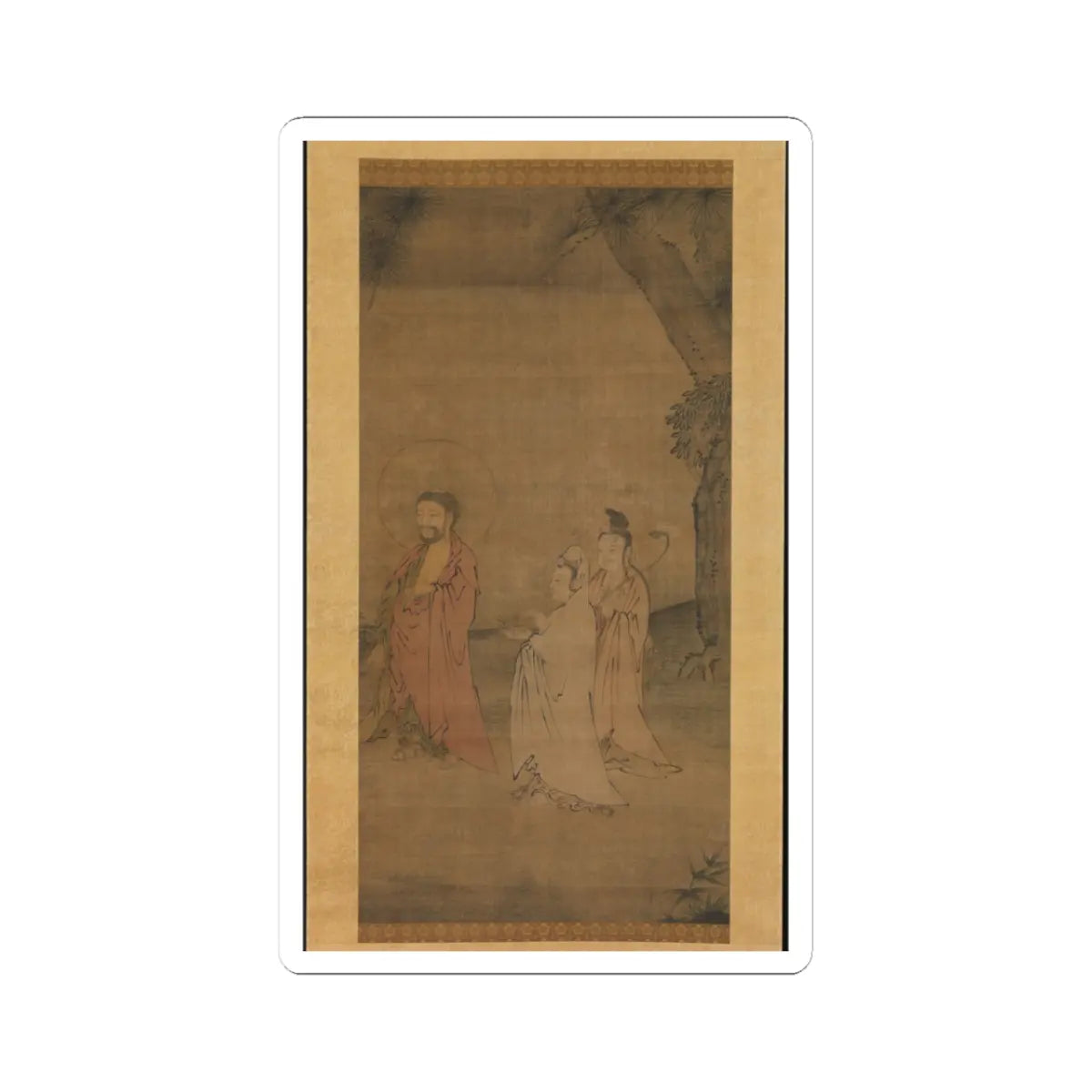 Unidentified artist - Shakyamuni coming down from the mountains - late 13th–early 14th century v1 - STICKER Vinyl Kiss-Cut Decal