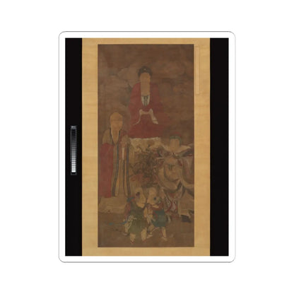 Unidentified artist - Shakyamuni with luohan, heavenly king, and boys - early 17th century v1 - STICKER Vinyl Kiss-Cut Decal