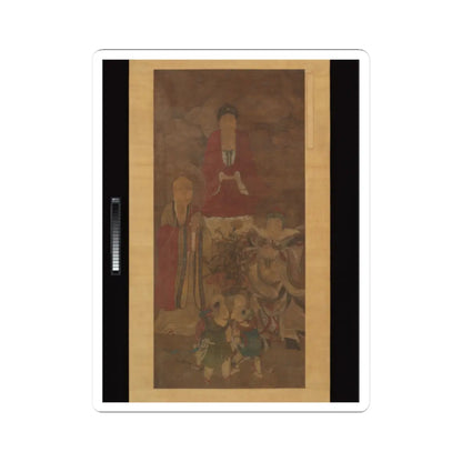 Unidentified artist - Shakyamuni with luohan, heavenly king, and boys - early 17th century v1 - STICKER Vinyl Kiss-Cut Decal