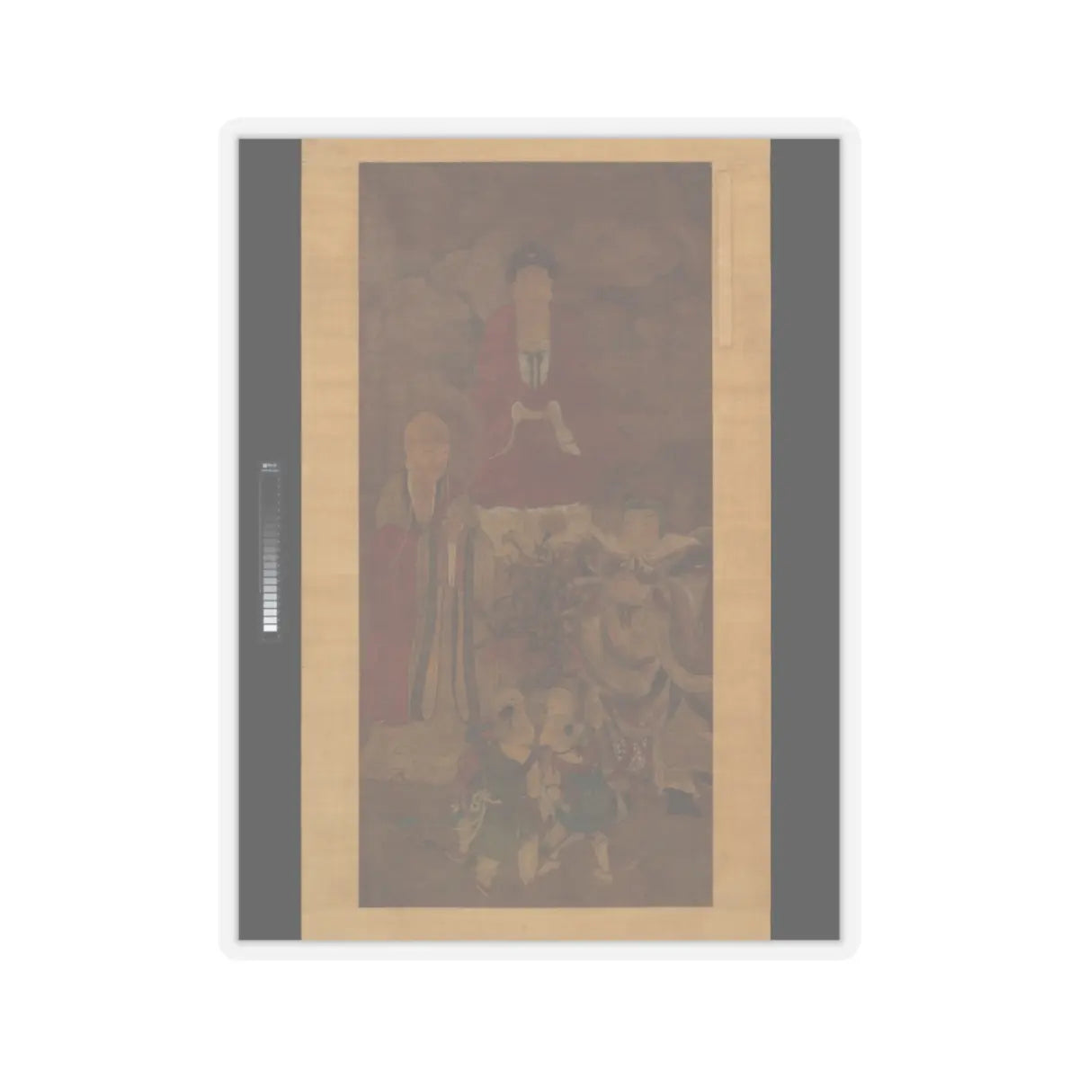 Unidentified artist - Shakyamuni with luohan, heavenly king, and boys - early 17th century v1 - STICKER Vinyl Kiss-Cut Decal