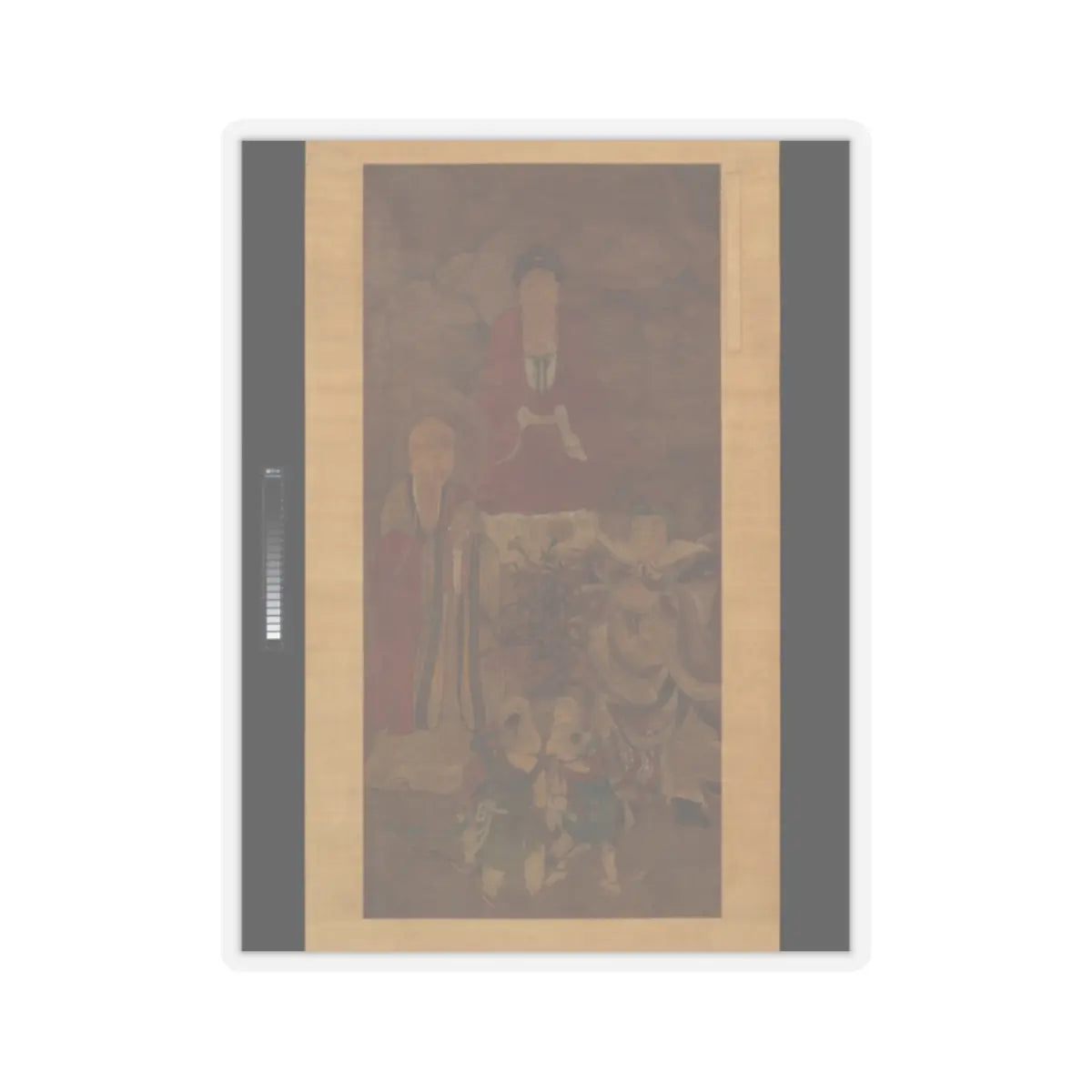 Unidentified artist - Shakyamuni with luohan, heavenly king, and boys - early 17th century v1 - STICKER Vinyl Kiss-Cut Decal