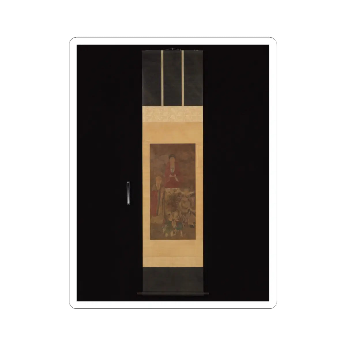 Unidentified artist - Shakyamuni with luohan, heavenly king, and boys - early 17th century v2 - STICKER Vinyl Kiss-Cut Decal