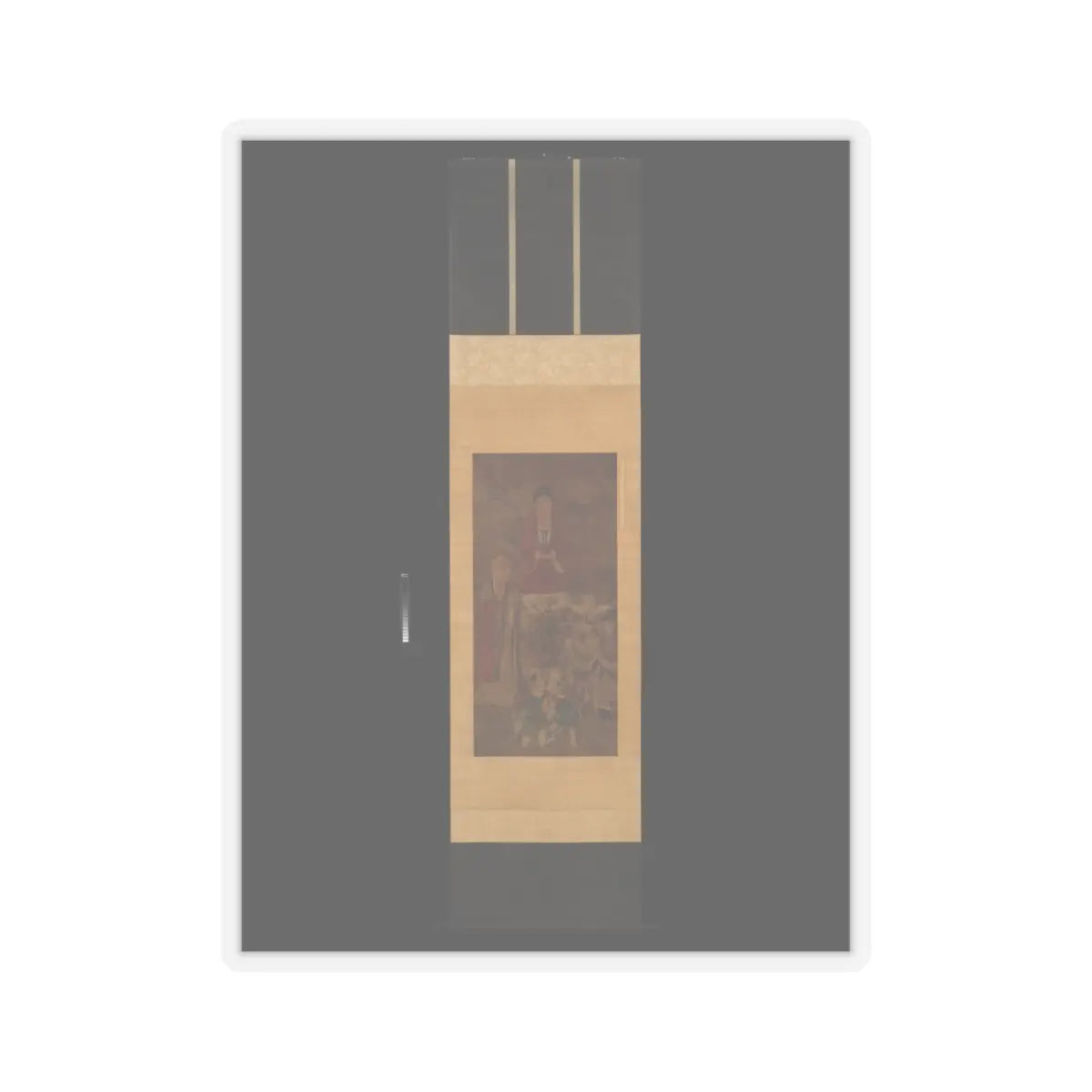 Unidentified artist - Shakyamuni with luohan, heavenly king, and boys - early 17th century v2 - STICKER Vinyl Kiss-Cut Decal