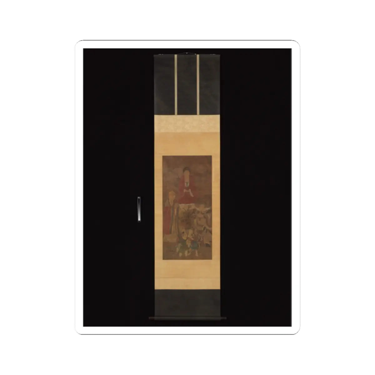 Unidentified artist - Shakyamuni with luohan, heavenly king, and boys - early 17th century v2 - STICKER Vinyl Kiss-Cut Decal