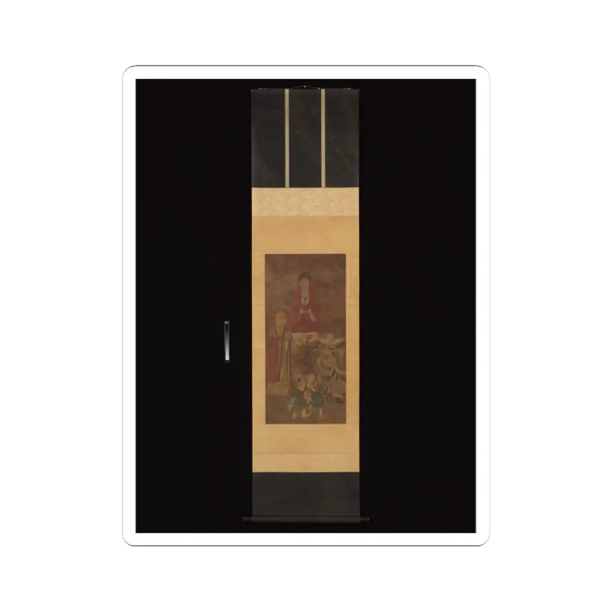 Unidentified artist - Shakyamuni with luohan, heavenly king, and boys - early 17th century v2 - STICKER Vinyl Kiss-Cut Decal