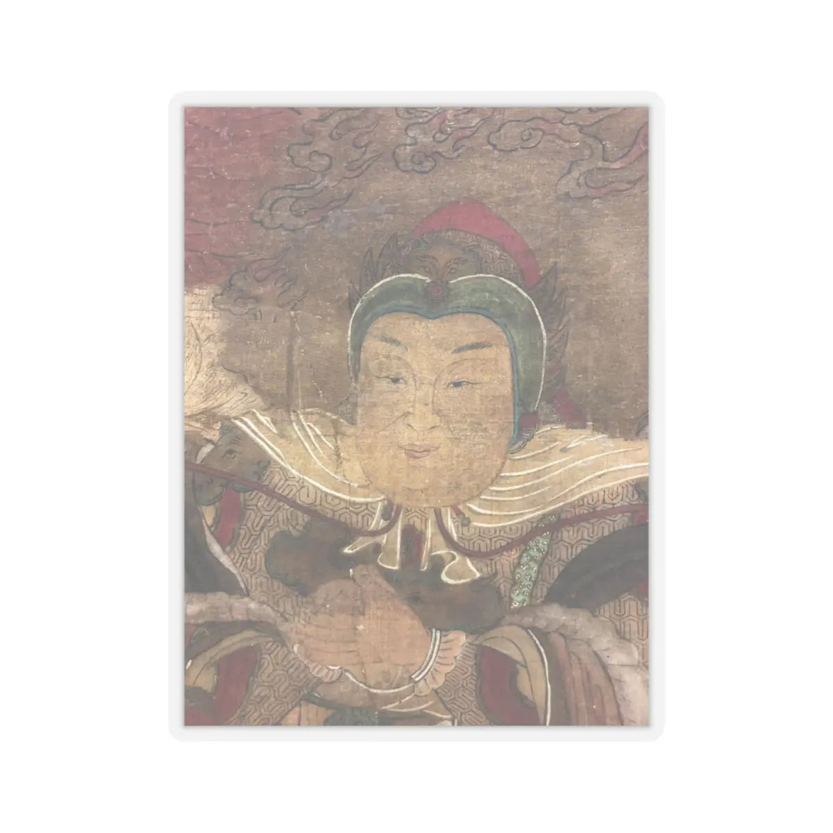 Unidentified artist - Shakyamuni with luohan, heavenly king, and boys - early 17th century v5 - STICKER Vinyl Kiss-Cut Decal