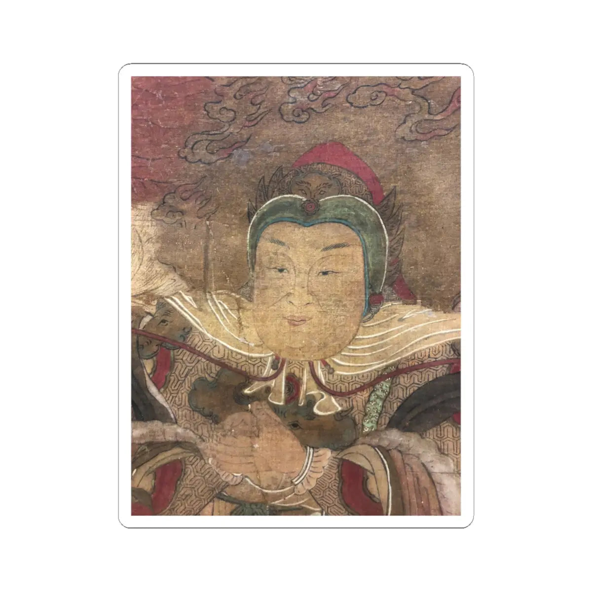Unidentified artist - Shakyamuni with luohan, heavenly king, and boys - early 17th century v5 - STICKER Vinyl Kiss-Cut Decal