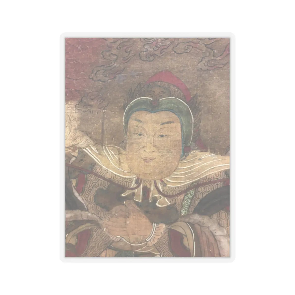 Unidentified artist - Shakyamuni with luohan, heavenly king, and boys - early 17th century v5 - STICKER Vinyl Kiss-Cut Decal