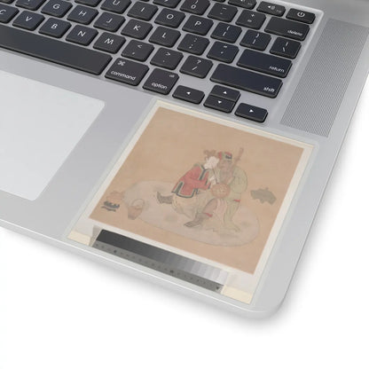 Unidentified artist - Tartar Officer with Blond Lady Playing Musical Instruments - 19th century - STICKER Vinyl Kiss-Cut Decal