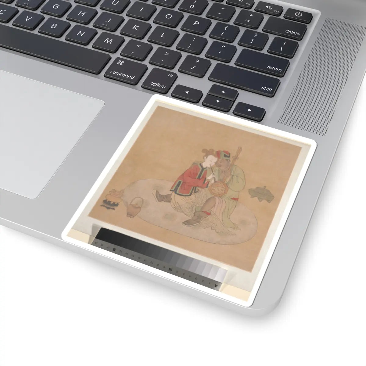 Unidentified artist - Tartar Officer with Blond Lady Playing Musical Instruments - 19th century - STICKER Vinyl Kiss-Cut Decal