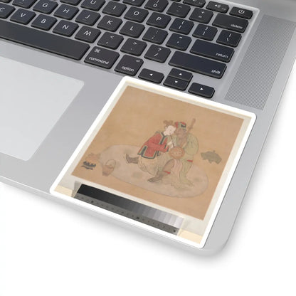 Unidentified artist - Tartar Officer with Blond Lady Playing Musical Instruments - 19th century - STICKER Vinyl Kiss-Cut Decal