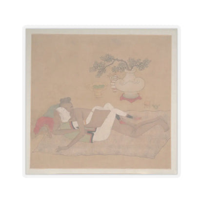 Unidentified artist - Tartar Officer with Blonde Lady - 19th century v3 - STICKER Vinyl Kiss-Cut Decal