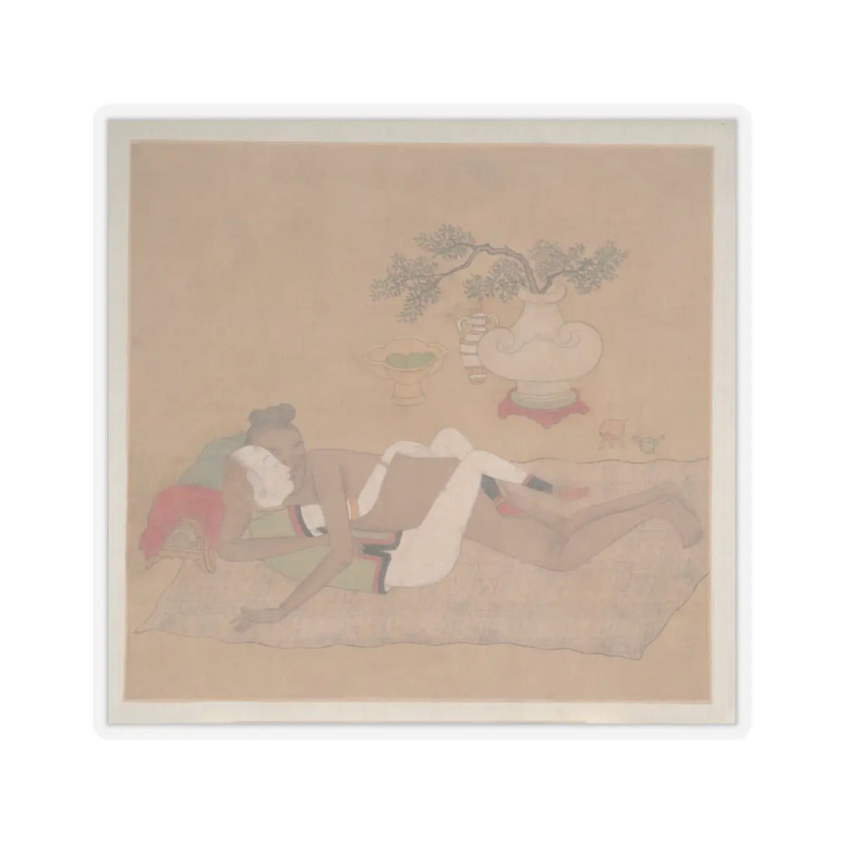 Unidentified artist - Tartar Officer with Blonde Lady - 19th century v3 - STICKER Vinyl Kiss-Cut Decal