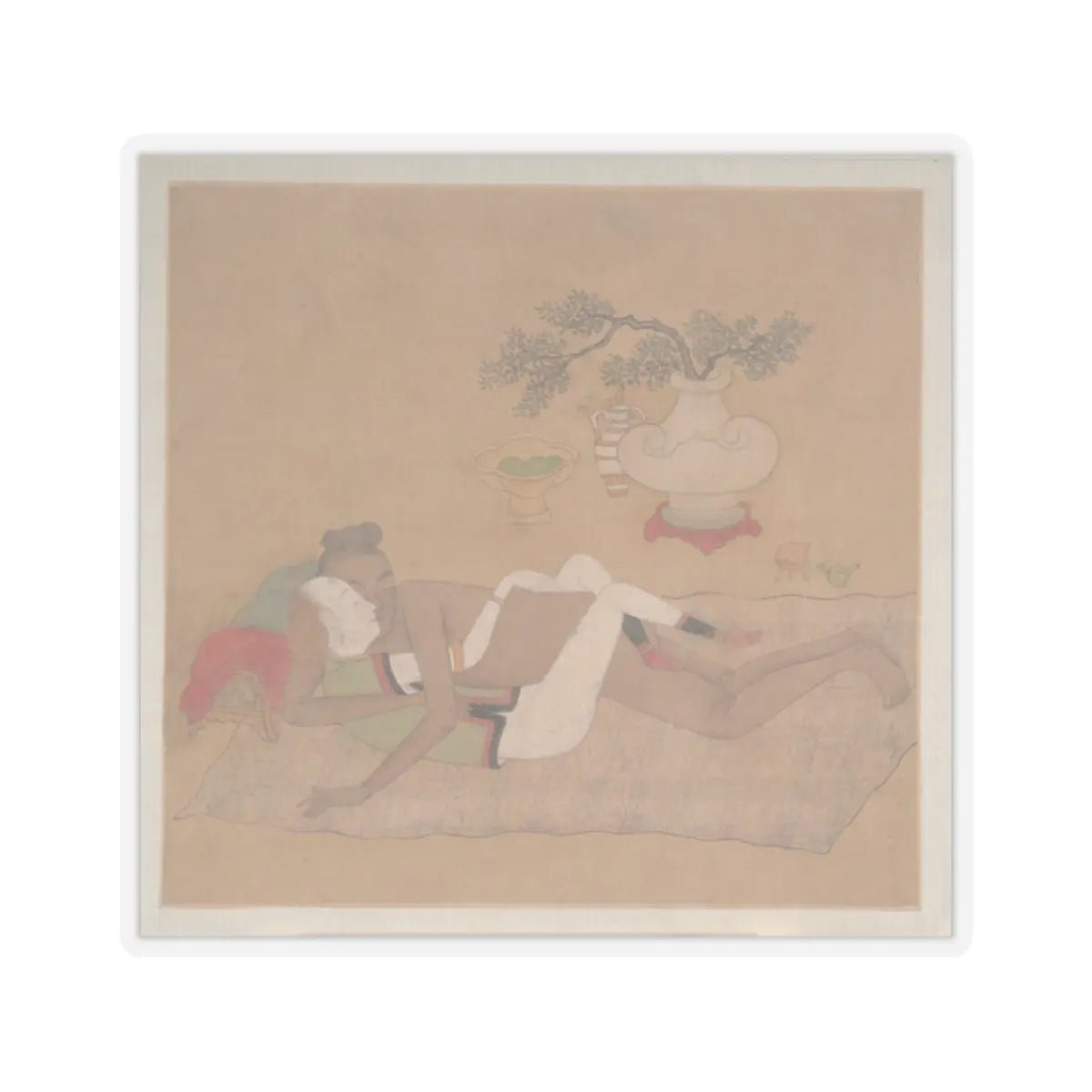 Unidentified artist - Tartar Officer with Blonde Lady - 19th century v3 - STICKER Vinyl Kiss-Cut Decal