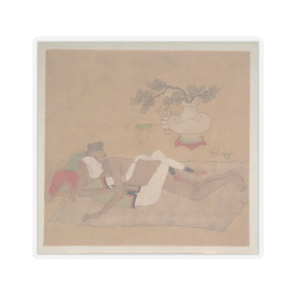 Unidentified artist - Tartar Officer with Blonde Lady - 19th century v3 - STICKER Vinyl Kiss-Cut Decal