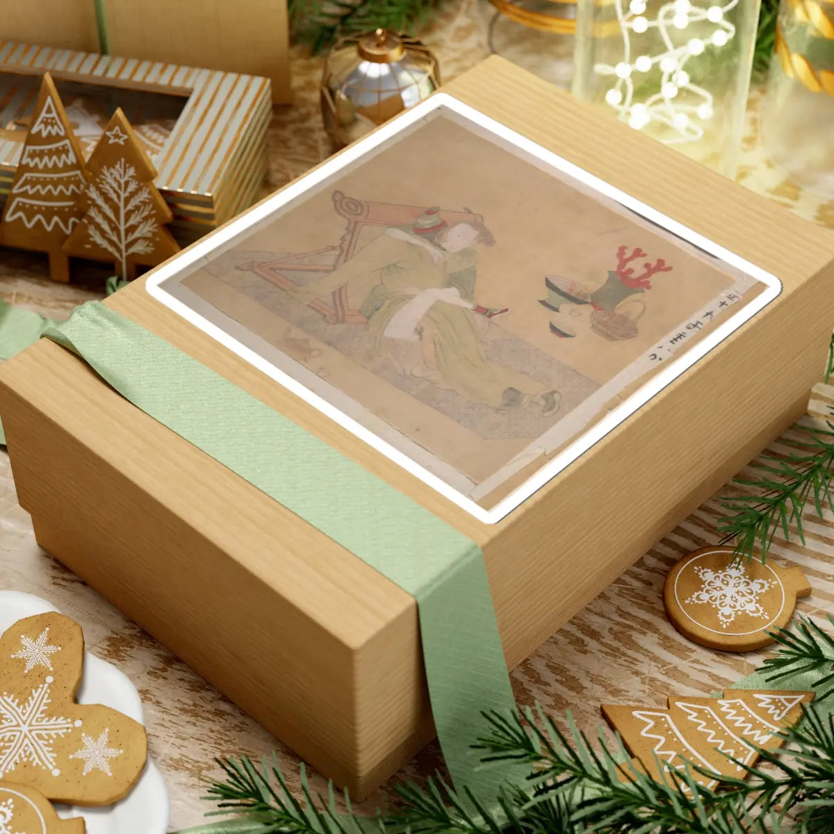 Unidentified artist - Tartar Officer with Blonde Lady - 19th century v5 - STICKER Vinyl Kiss-Cut Decal