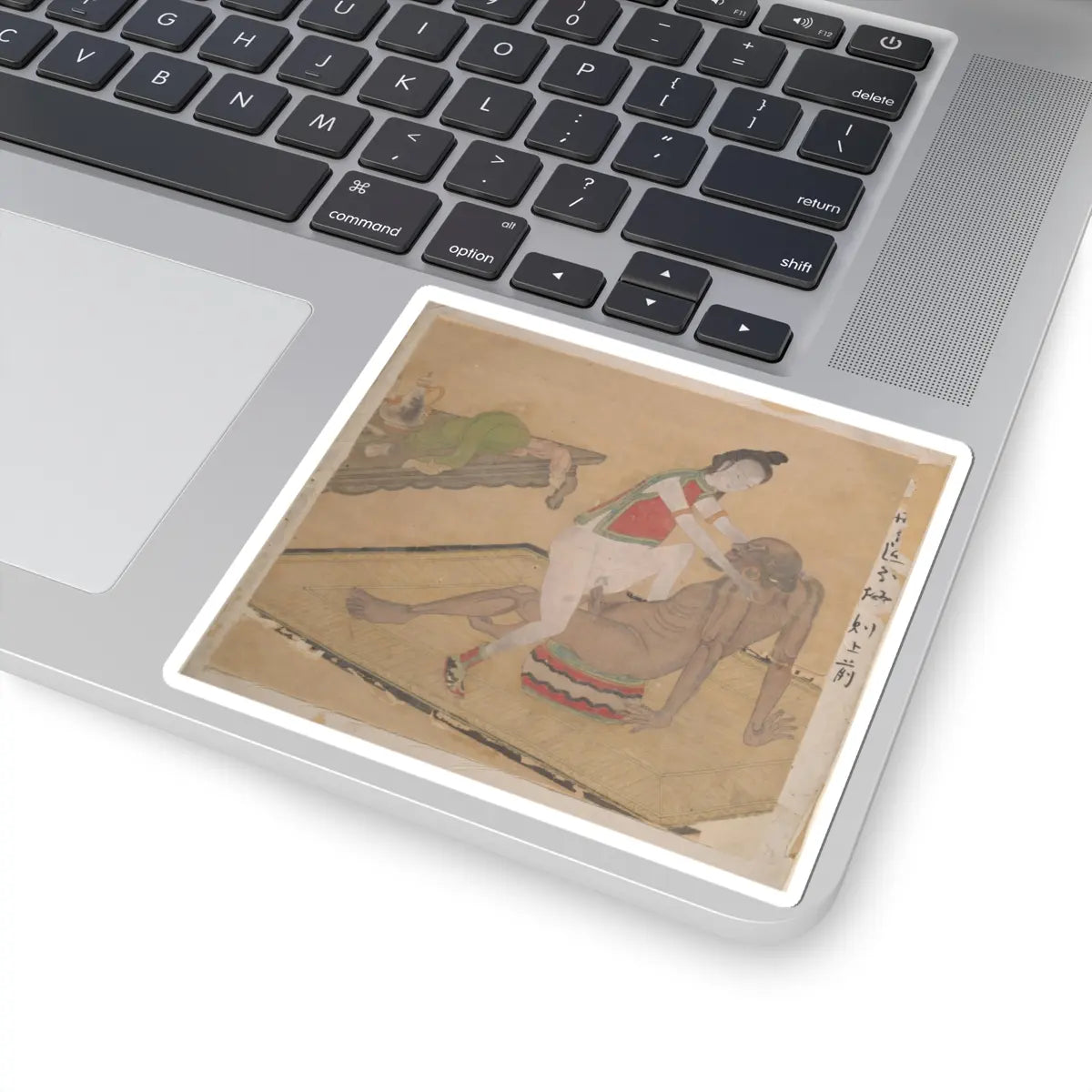 Unidentified artist - Tartar Officer with Blonde Lady - 19th century v6 - STICKER Vinyl Kiss-Cut Decal