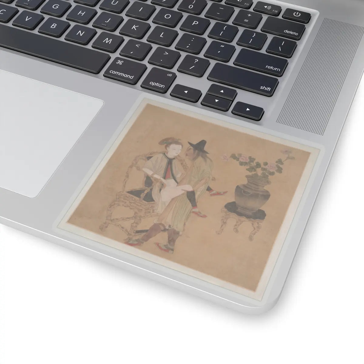 Unidentified artist - Tartar Officer with Blonde Lady - 19th century v8 - STICKER Vinyl Kiss-Cut Decal
