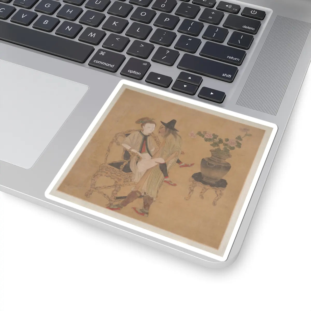 Unidentified artist - Tartar Officer with Blonde Lady - 19th century v8 - STICKER Vinyl Kiss-Cut Decal