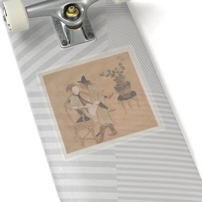 Unidentified artist - Tartar Officer with Blonde Lady - 19th century v8 - STICKER Vinyl Kiss-Cut Decal