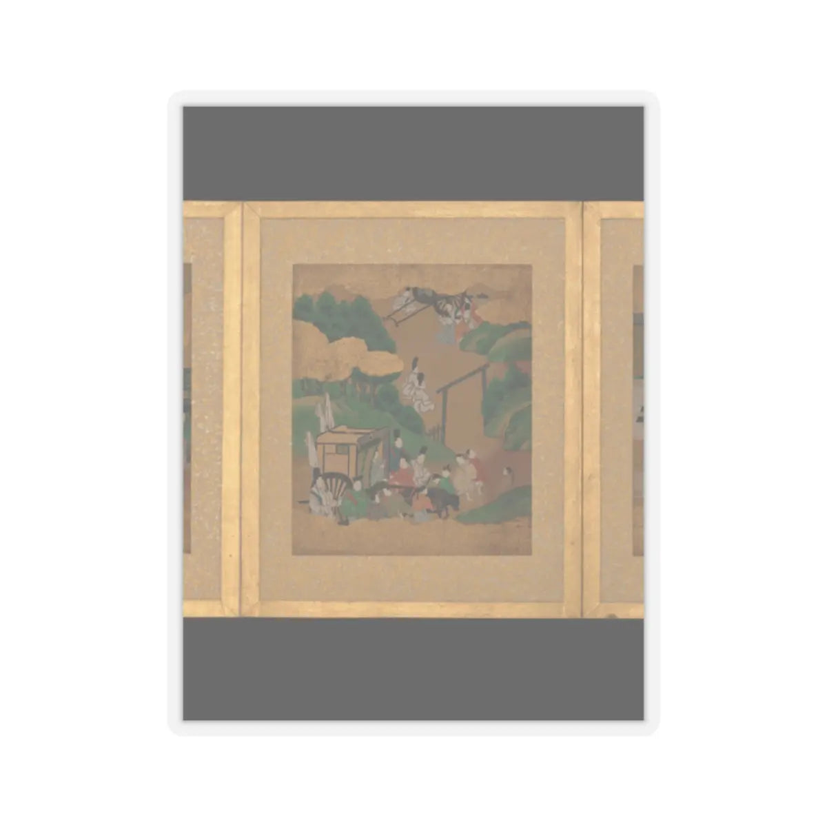 Unidentified artist - Twelve Scenes from The Tale of Genji - mid-17th century v2 - STICKER Vinyl Kiss-Cut Decal
