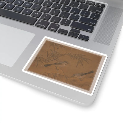 Unidentified artist - Two Birds and Bamboo Plant - unknown - STICKER Vinyl Kiss-Cut Decal