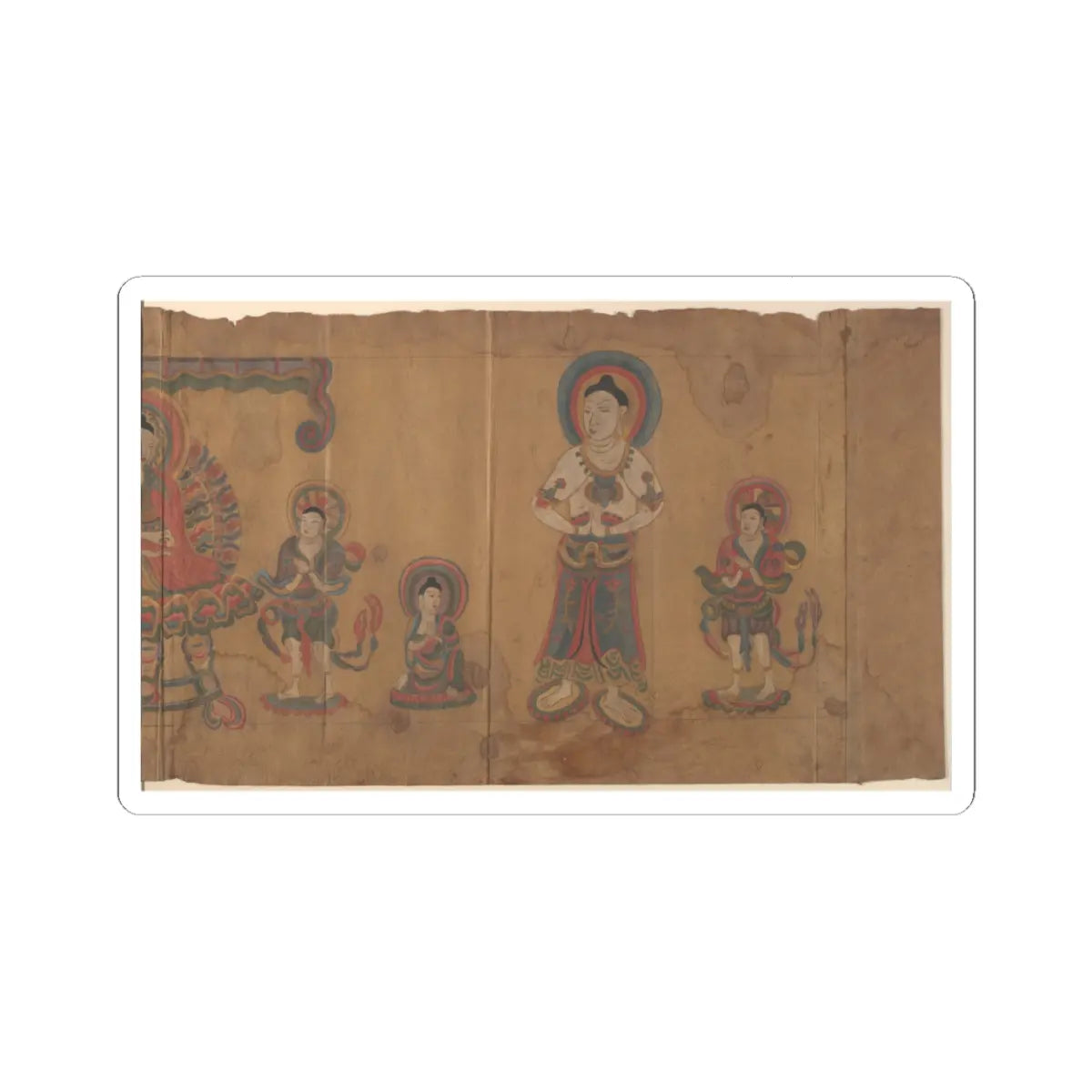 Unidentified artist - Two Buddhist Paintings - dated 670 (a) and 797 (b) v2 - STICKER Vinyl Kiss-Cut Decal