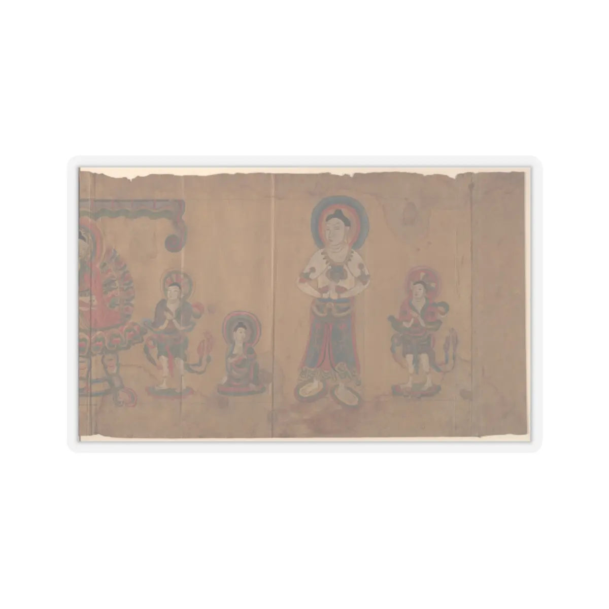 Unidentified artist - Two Buddhist Paintings - dated 670 (a) and 797 (b) v2 - STICKER Vinyl Kiss-Cut Decal