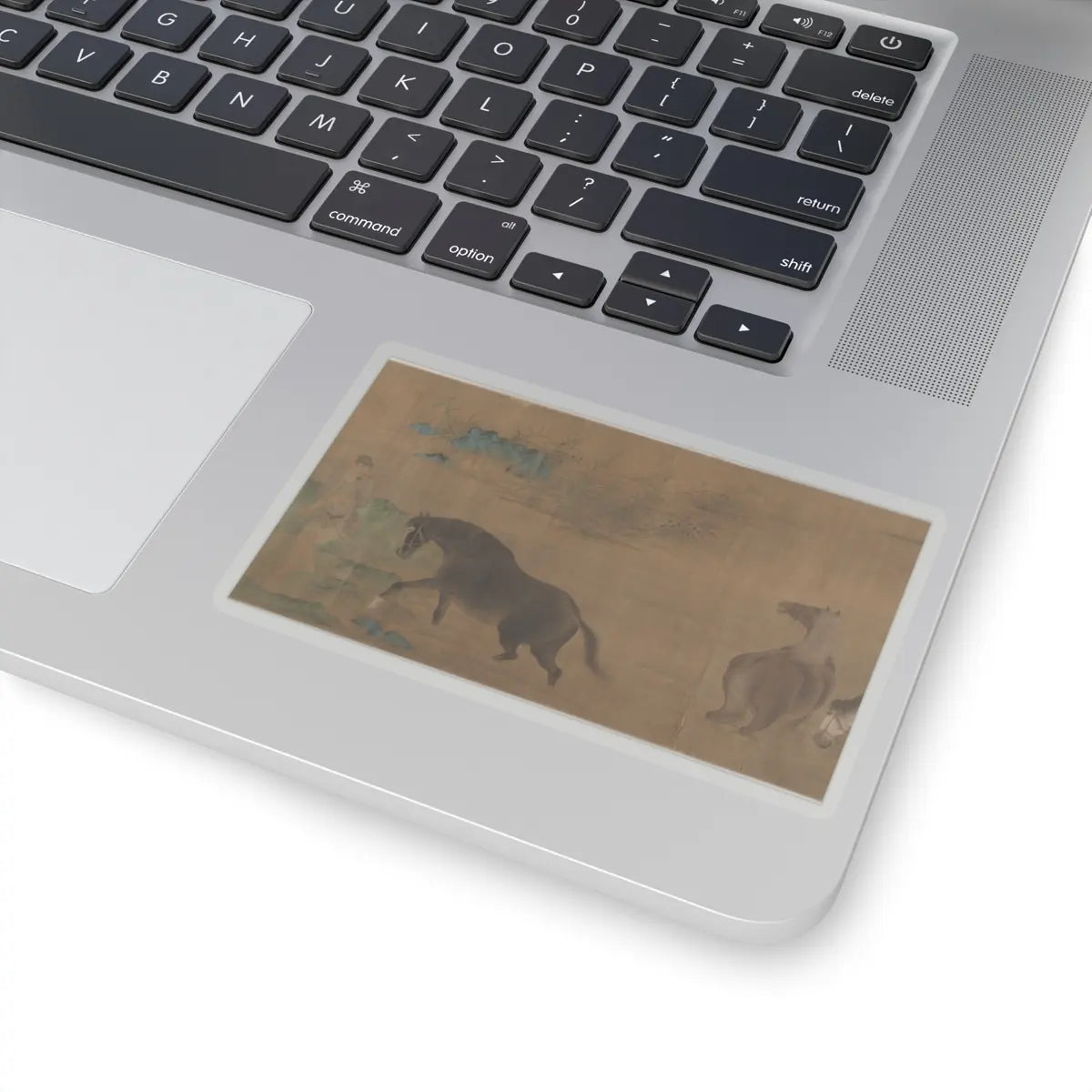 Unidentified artist - Washing Horses in a River - dated 1309 v10 - STICKER Vinyl Kiss-Cut Decal