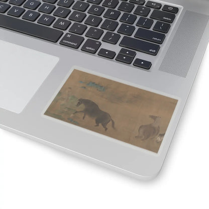 Unidentified artist - Washing Horses in a River - dated 1309 v10 - STICKER Vinyl Kiss-Cut Decal