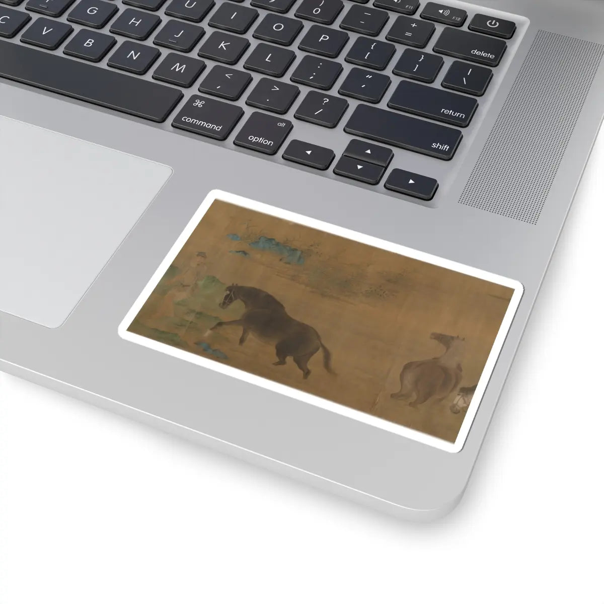 Unidentified artist - Washing Horses in a River - dated 1309 v10 - STICKER Vinyl Kiss-Cut Decal