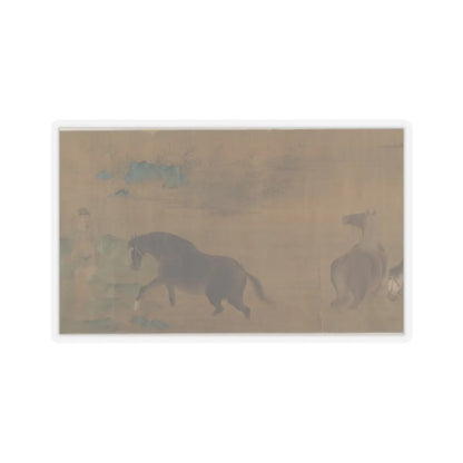 Unidentified artist - Washing Horses in a River - dated 1309 v10 - STICKER Vinyl Kiss-Cut Decal