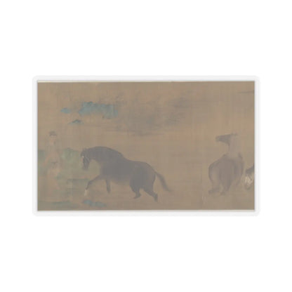 Unidentified artist - Washing Horses in a River - dated 1309 v10 - STICKER Vinyl Kiss-Cut Decal