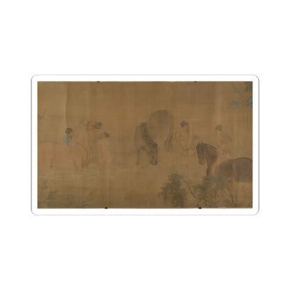 Unidentified artist - Washing Horses in a River - dated 1309 v8 - STICKER Vinyl Kiss-Cut Decal