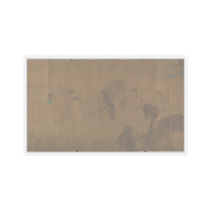 Unidentified artist - Washing Horses in a River - dated 1309 v8 - STICKER Vinyl Kiss-Cut Decal