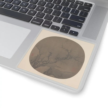 Unidentified artist - Wintery Bough and Magpies - unknown - STICKER Vinyl Kiss-Cut Decal