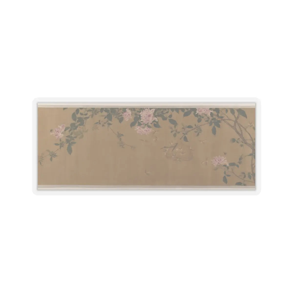 Unidentified artist - Yellow Roses and Bees, Pink Roses and Wasps - unknown v8 - STICKER Vinyl Kiss-Cut Decal