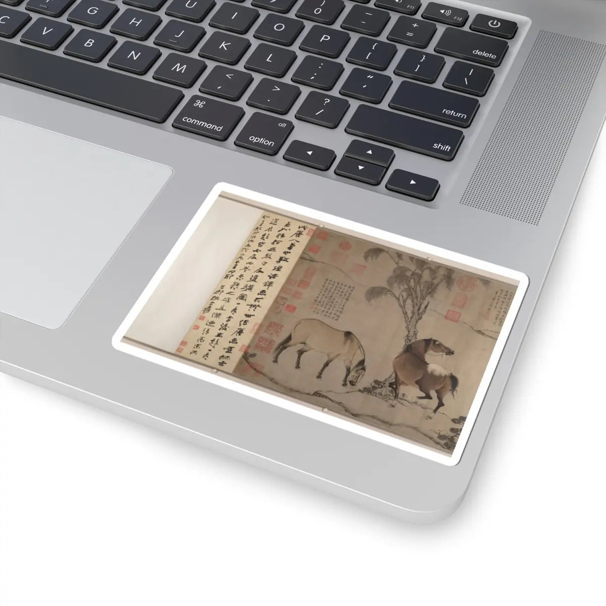Unidentified artists - Six Horses - First half of scroll, 13th v8 - STICKER Vinyl Kiss-Cut Decal