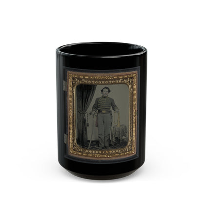 Unidentified Cavalry Soldier In Union Uniform With Bugle And Sword (U.S. Civil War) Black Coffee Mug-15oz-The Sticker Space