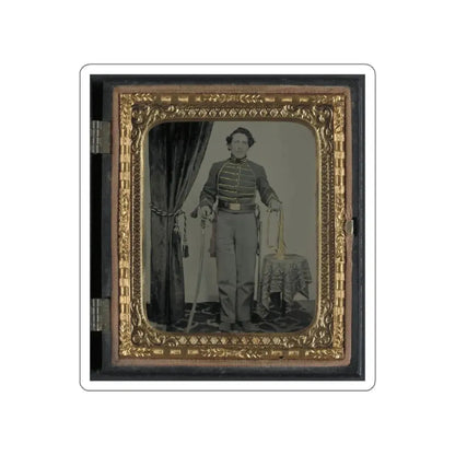 Unidentified Cavalry Soldier In Union Uniform With Bugle And Sword (U.S. Civil War) STICKER Vinyl Die-Cut Decal White Die-Cut 6 Inch - The Sticker Space