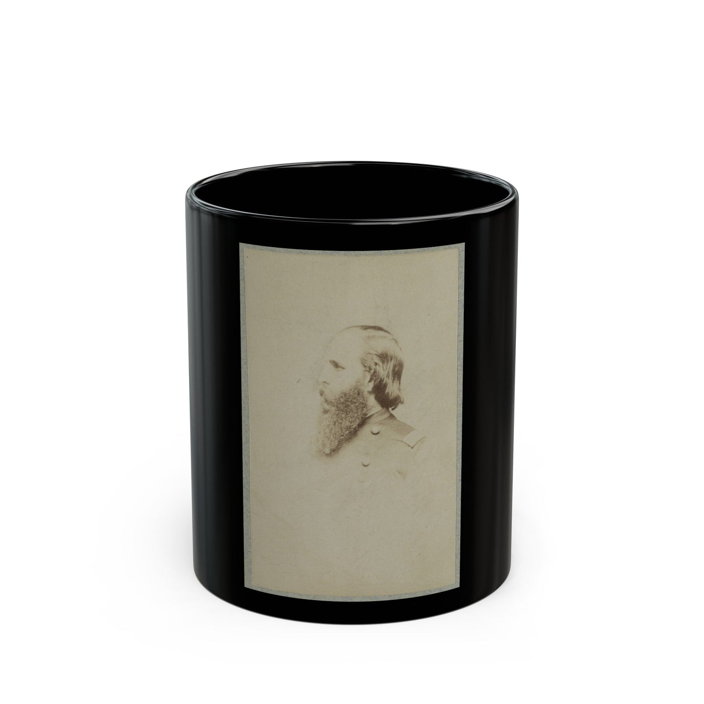 Unidentified General, Bust Portrait, Facing Left (U.S. Civil War) Black Coffee Mug-11oz-The Sticker Space