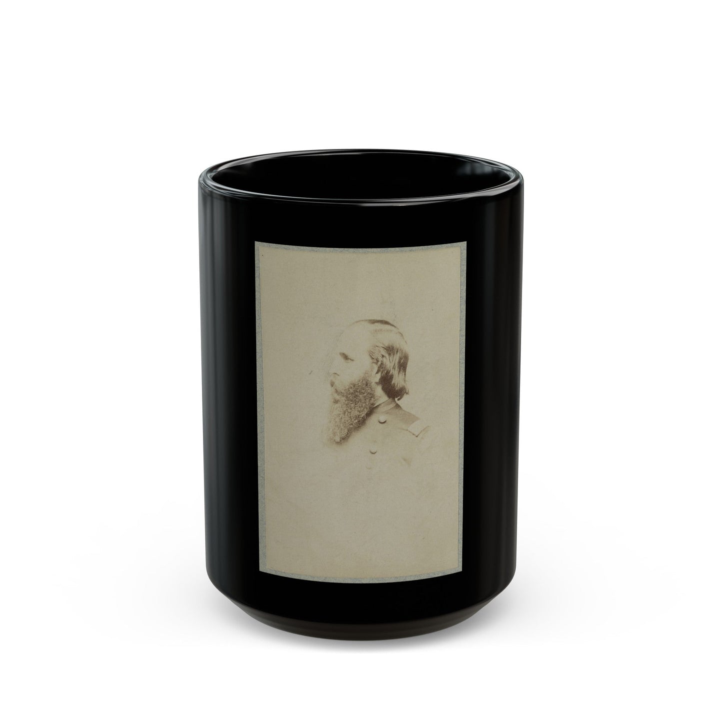 Unidentified General, Bust Portrait, Facing Left (U.S. Civil War) Black Coffee Mug-15oz-The Sticker Space