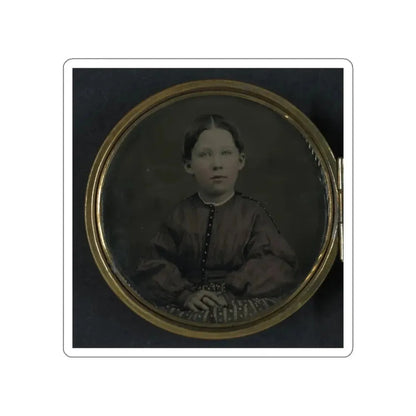 Unidentified Girl Seated In Dress (U.S. Civil War) STICKER Vinyl Die-Cut Decal - The Sticker Space